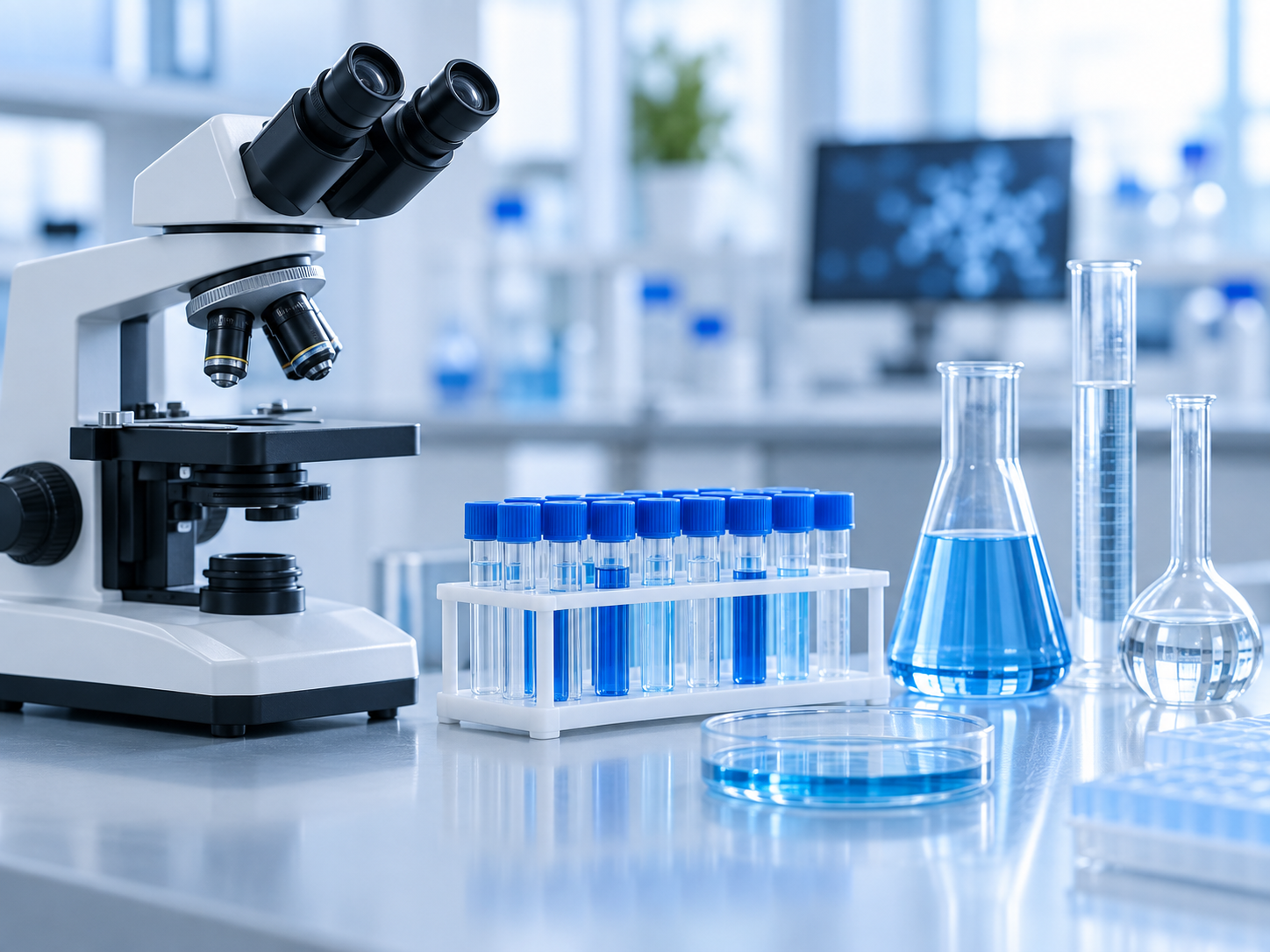 Microscope and laboratory sample equipment